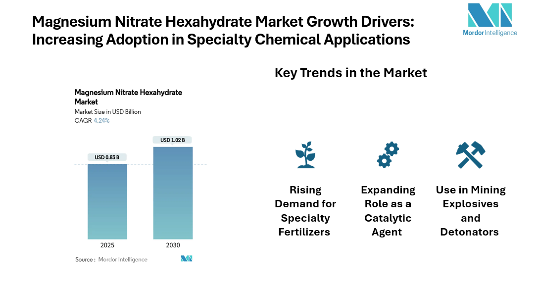 Magnesium Nitrate Hexahydrate Market Projected at USD 1.02 Billion by 2030 | Applications in Agrochemicals, Explosives, and Wastewater Treatment