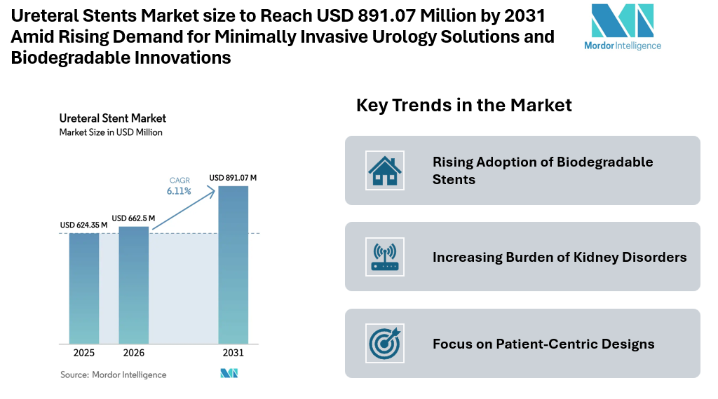 Ureteral Stents Market size to Reach USD 891.07 Million by 2031 Amid Rising Demand for Minimally Invasive Urology Solutions and Biodegradable Innovations