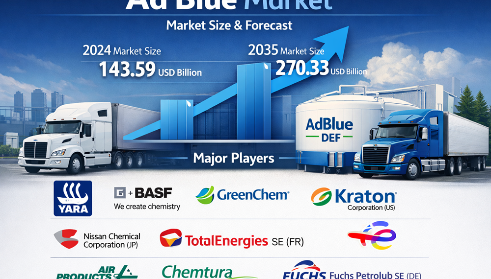 Ad Blue Market is Expected to Reach 270.33 USD Billion by 2035, with a CAGR of 5.9%, Asia Pacific to Lead the Global Industry