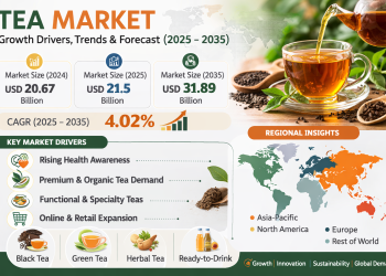 Tea Market Size to Reach USD 31.89 Billion by 2035 | Growth Drivers, Trends, and Industry Analysis