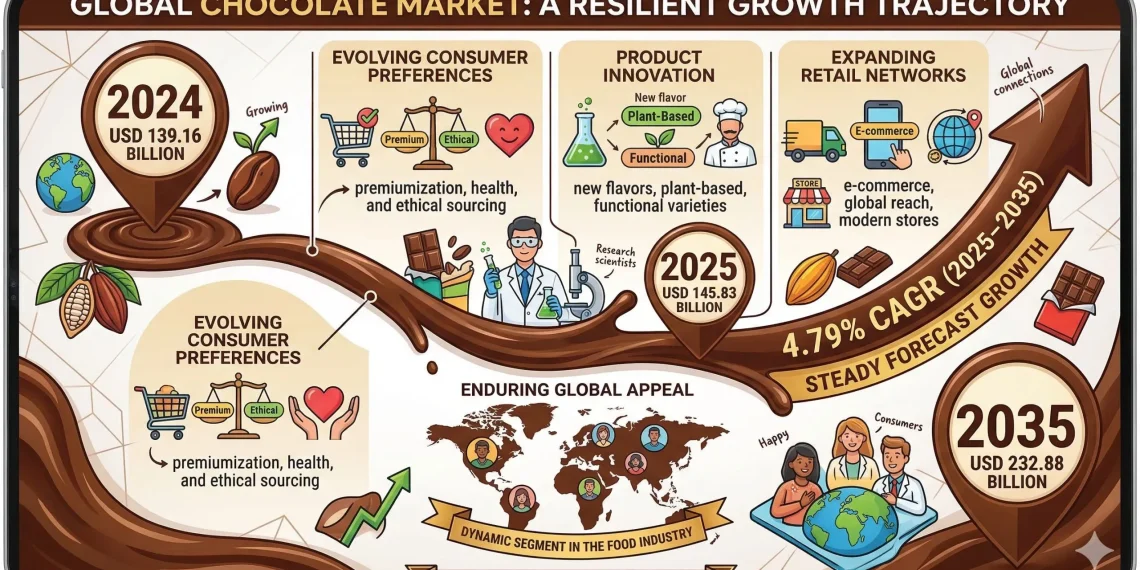 Chocolate Market Set to Reach USD 232.88 Billion by 2035 Amid Evolving Consumer Preferences