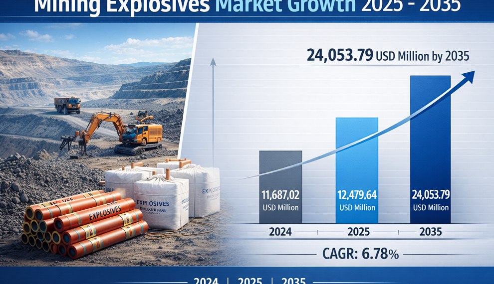 Mining Explosives Market is Projected to Grow from USD 12479.64 Million in 2025 to USD 24053.79 Million by 2035, Growing at a CAGR of around 6.78%