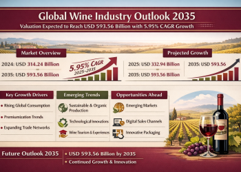 Global Wine Industry Outlook 2035: Valuation Expected to Reach USD 593.56 Billion with Expanding Consumer Demand